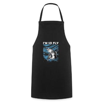 I'm So Fly I Funny Fly Fishing - Cooking Apron - black - Front - AI Model Male 185 dark (185cm)