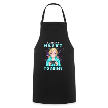 J’ai donné mon cœur à l’anime I Otaku Kawaii Girl - Tablier de cuisine - noir - Devant - AI Model Male 185 dark (185cm)
