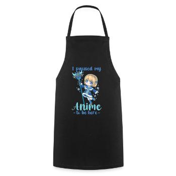 I Paused My Anime To Be Here I Chibi Kawaii Otaku - Cooking Apron - black - Front - AI Model Male 185 dark (185cm)
