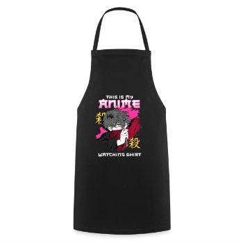 Ceci est ma chemise de regarder l’anime I Kawaii Otaku - Tablier de cuisine - noir - Devant - AI Model Male 185 dark (185cm)