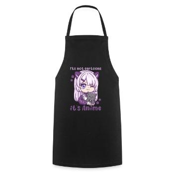 It's Not Cartoons It' Anime I Chibi Kawaii Otaku - Cooking Apron - black - Front - AI Model Male 185 dark (185cm)