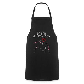 HORSEANDGIRLJUSTAGIRLWHOWLOVESHORSES - Cooking Apron - black - Front - AI Model Male 185 dark (185cm)