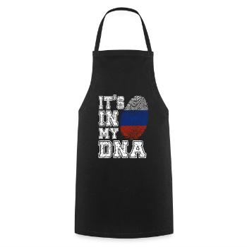 It's In My DNA Russia Patriotic Russian Gift - Cooking Apron - black - Front - AI Model Male 185 dark (185cm)