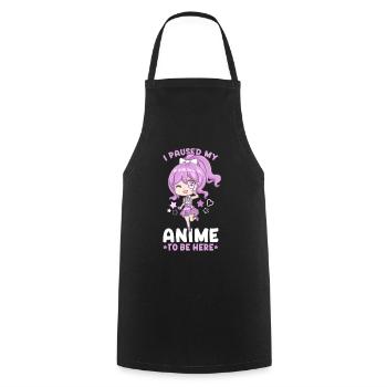I Paused My Anime To Be Here I Otaku Kawaii Girl - Cooking Apron - black - Front - AI Model Male 185 dark (185cm)
