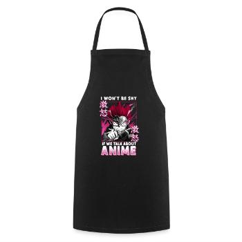 ANIME BOYS IWONTBESHYIFWETALKABOUTANIME - Cooking Apron - black - Front - AI Model Male 185 dark (185cm)