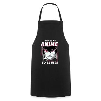 ANIME BOYS3 IPAUSEDMYANIMEJUSTTOBEHERE - Cooking Apron - black - Front - AI Model Male 185 dark (185cm)