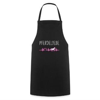 HEARTBEATPFERDELIEBE - Kochschürze - Schwarz - Vorne - AI Model Male 185 dark (185cm)