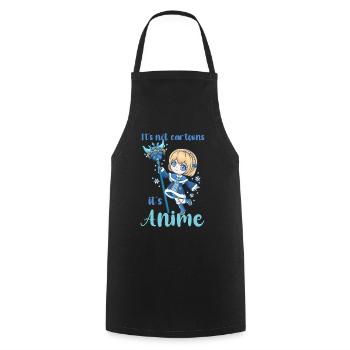 It's Not Cartoons It' Anime I Chibi Kawaii Otaku - Cooking Apron - black - Front - AI Model Male 185 dark (185cm)