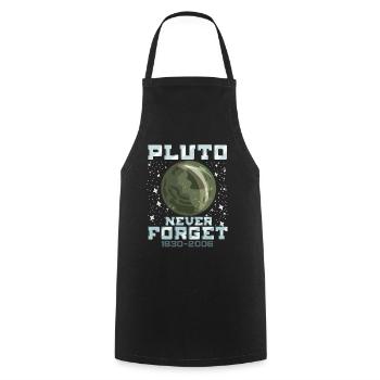 Pluton n’oublie jamais Funny Space Planet Gift - Tablier de cuisine - noir - Devant - AI Model Male 185 dark (185cm)