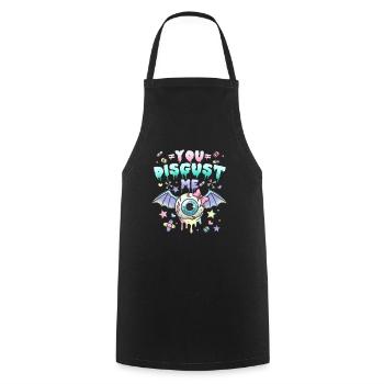 Tu me dégoûtes Chibi Kawaii Anime Pastel Goth - Tablier de cuisine - noir - Devant - AI Model Male 185 dark (185cm)