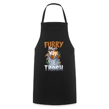 Furry Trash I Furries Convention I Anime Cosplay - Kochschürze - Schwarz - Vorne - AI Model Male 185 dark (185cm)