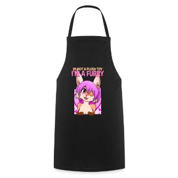 I'm not a plush toy I'm a Furry I Furries Fandom - Cooking Apron - black - Front - AI Model Male 185 dark (185cm)