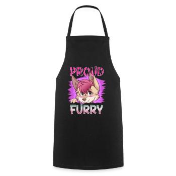 Proud Furry I Furries Cosplay Fandom - Kochschürze - Schwarz - Vorne - AI Model Male 185 dark (185cm)