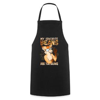 My favorite beans are toe beans I Furry Fandom - Cooking Apron - black - Front - AI Model Male 185 dark (185cm)