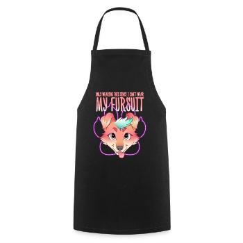 Only wearing this since I can't wear my fursuit - Cooking Apron - black - Front - AI Model Male 185 dark (185cm)