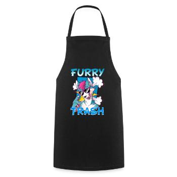 Furry Trash I Furries Convention I Anime Cosplay - Kochschürze - Schwarz - Vorne - AI Model Male 185 dark (185cm)
