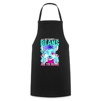 My favorite beans are toe beans I Furry Fandom - Cooking Apron - black - Front - AI Model Male 185 dark (185cm)