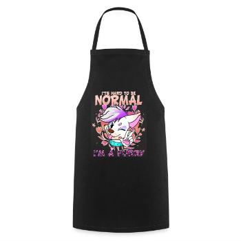 It's hard to be normal I'm a Furry I Cosplay - Kochschürze - Schwarz - Vorne - AI Model Male 185 dark (185cm)
