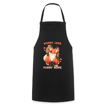 Worry less Furry more I Fursona Cosplay Fandom - Cooking Apron - black - Front - AI Model Male 185 dark (185cm)