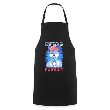 Only wearing this since I can't wear my fursuit - Cooking Apron - black - Front - AI Model Male 185 dark (185cm)
