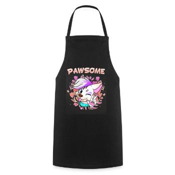 Pawsome I Furry Fandom Cospaly - Cooking Apron - black - Front - AI Model Male 185 dark (185cm)