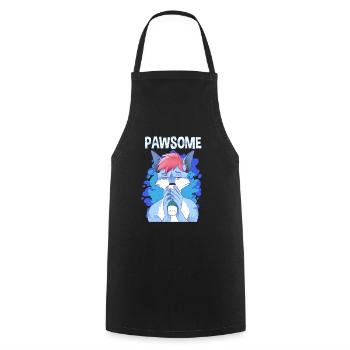 Pawsome I Furry Fandom Cospaly - Kochschürze - Schwarz - Vorne - AI Model Male 185 dark (185cm)