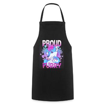 Proud Furry I Furries Cosplay Fandom - Kochschürze - Schwarz - Vorne - AI Model Male 185 dark (185cm)