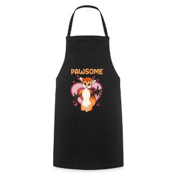 Pawsome I Furry Fandom Cospaly - Kochschürze - Schwarz - Vorne - AI Model Male 185 dark (185cm)