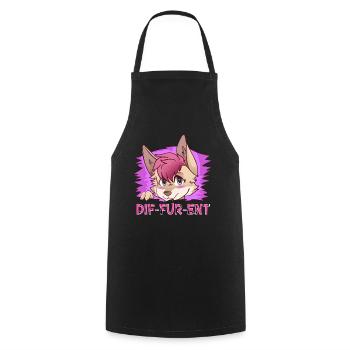Dif-Fur-Ent I Furry Fandom I Furries Cosplay - Kochschürze - Schwarz - Vorne - AI Model Male 185 dark (185cm)