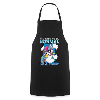 It's hard to be normal I'm a Furry I Cosplay - Cooking Apron - black - Front - AI Model Male 185 dark (185cm)