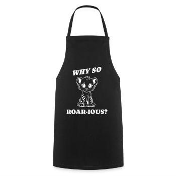 why so roar ious Geschenkidee - Kochschürze - Schwarz - Vorne - AI Model Male 185 dark (185cm)