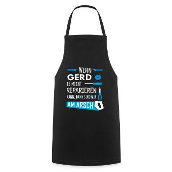 Lustiger Heimwerker und Handwerker Spruch Gerd - Kochschürze - Schwarz - Vorne - AI Model Male 185 dark (185cm)