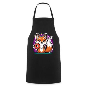 Adorable Zero No More Fox - Cooking Apron - black - Front - AI Model Male 185 dark (185cm)