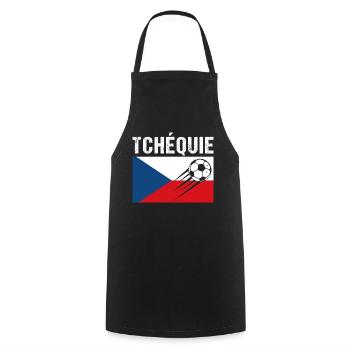 Tschechische Flagge Fußball Tschechisches Fußball Geschenk - Kochschürze - Schwarz - Vorne - AI Model Male 185 dark (185cm)