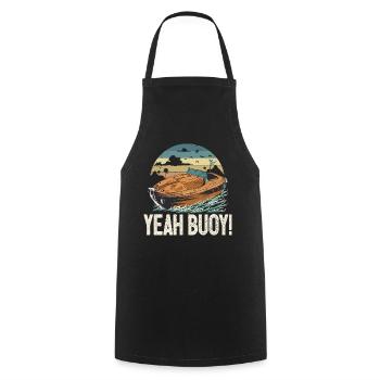Funny Motorboating Meme Pontoon King Boat Pun - Kochschürze - Schwarz - Vorne - AI Model Male 185 dark (185cm)