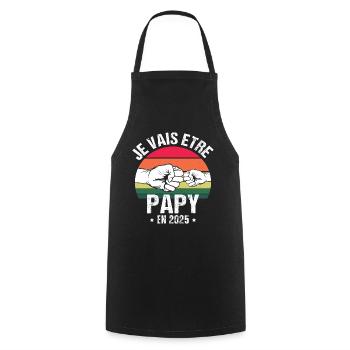 Je vais être papy en 2025 cadeau naissance vintage - Tablier de cuisine - noir - Devant - AI Model Male 185 dark (185cm)
