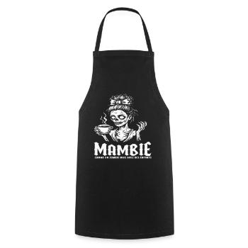Mambie humour maman zombie cadeau fête des mères - Tablier de cuisine - noir - Devant - AI Model Male 185 dark (185cm)