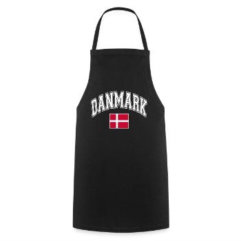 Drapeau du Danemark - Tablier de cuisine - noir - Devant - AI Model Male 185 dark (185cm)