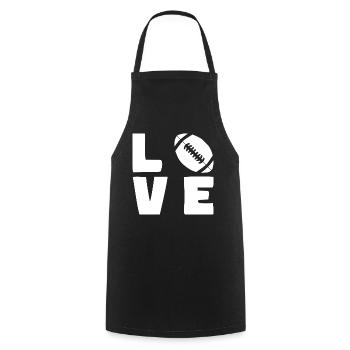 American Football Rugby LOVE Sport - Tablier de cuisine - noir - Devant - AI Model Male 185 dark (185cm)
