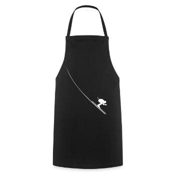 Skier, ski, skiing, skier, downhill ski - Cooking Apron - black - Front - AI Model Male 185 dark (185cm)