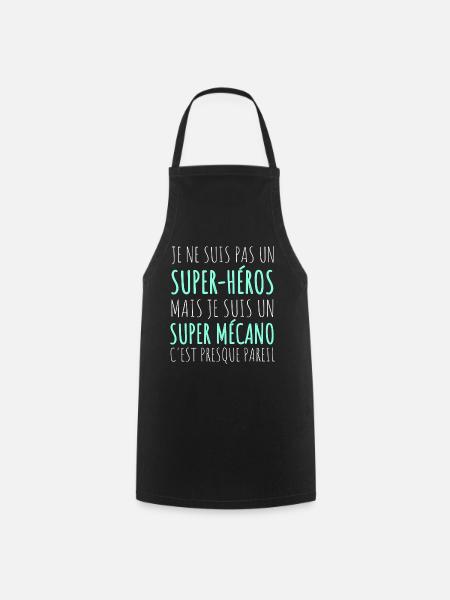 Mécanicien super-héros humour mécanique cadeau - Tablier de cuisine - noir