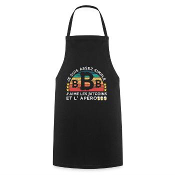 J' aime les crypto-monnaies et l' apéro cadeau - Tablier de cuisine - noir - Devant - AI Model Male 185 dark (185cm)