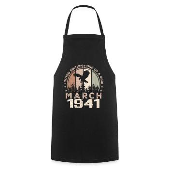 Incomparable depuis mars 1941, 83e Anniversaire - Tablier de cuisine - noir - Devant - AI Model Male 185 dark (185cm)