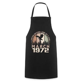 Unvergleichlich seit März 1972, 52. Jahrestag - Kochschürze - Schwarz - Vorne - AI Model Male 185 dark (185cm)