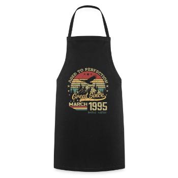 29 years old Aged to Perfection born in March 1995 - Cooking Apron - black - Front - AI Model Male 185 dark (185cm)