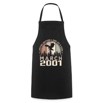 Incomparable since March 2001, 23rd Anniversary - Cooking Apron - black - Front - AI Model Male 185 dark (185cm)