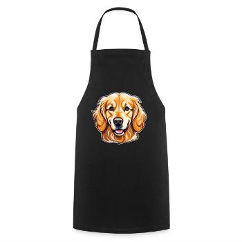 Niedlicher golden Retriever Hund - Kochschürze - Schwarz - Vorne - AI Model Male 185 dark (185cm)