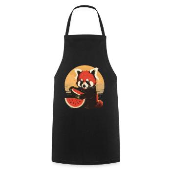 Red Panda Chat Ours Red Panda Pastèque Cool - Tablier de cuisine - noir - Devant - AI Model Male 185 dark (185cm)