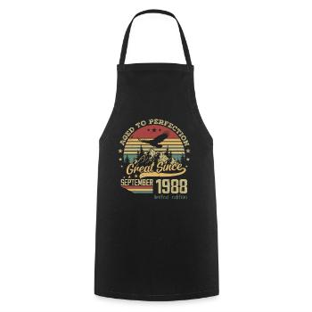 36 years old Aged to perfection born: September 1988 - Cooking Apron - black - Front - AI Model Male 185 dark (185cm)