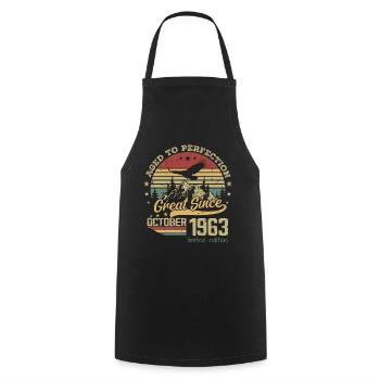 61 years old Aged to perfection born: October 1963 - Cooking Apron - black - Front - AI Model Male 185 dark (185cm)